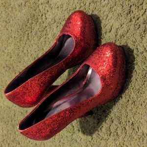 Red sparkly shoes